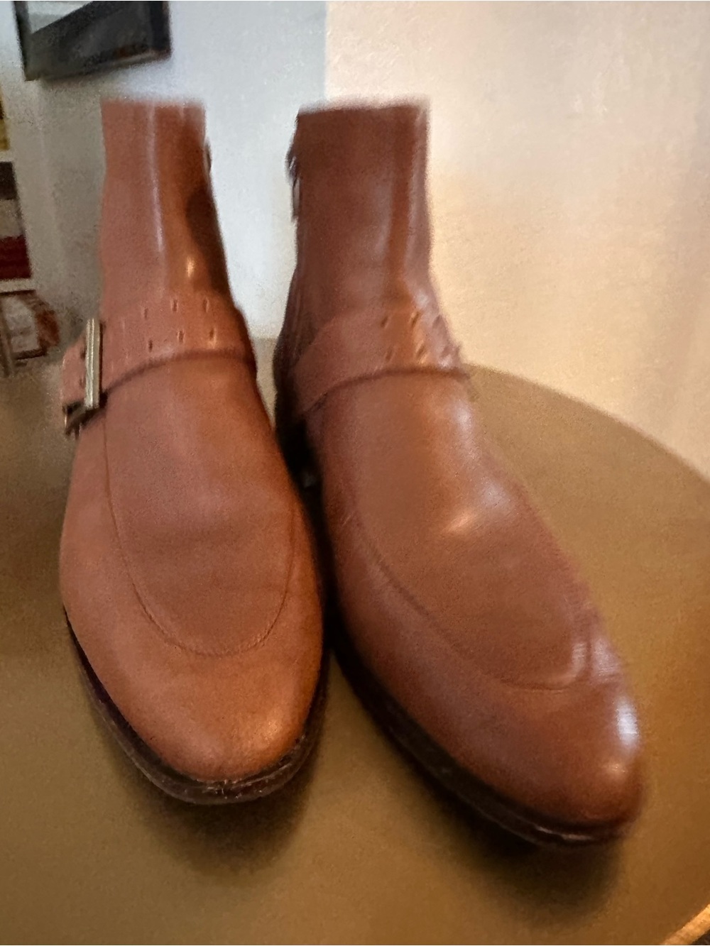 Naturalizer Women's Tan Leather Ankle Boots with Buckle
